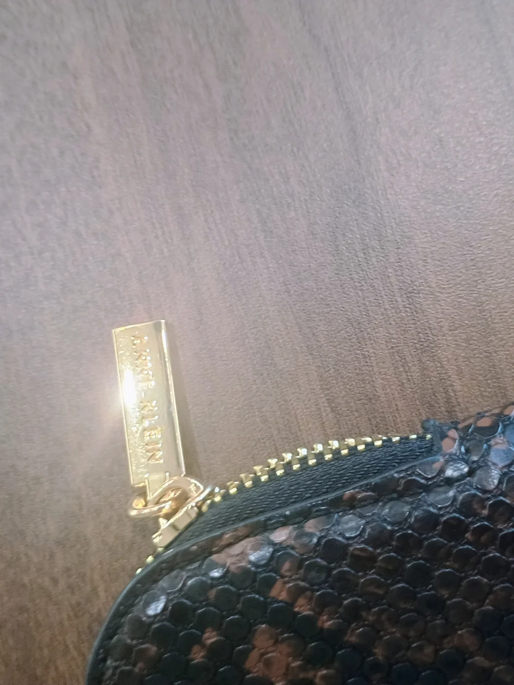 Anne Klein Brown and Black Snake-Print Laptop Bag